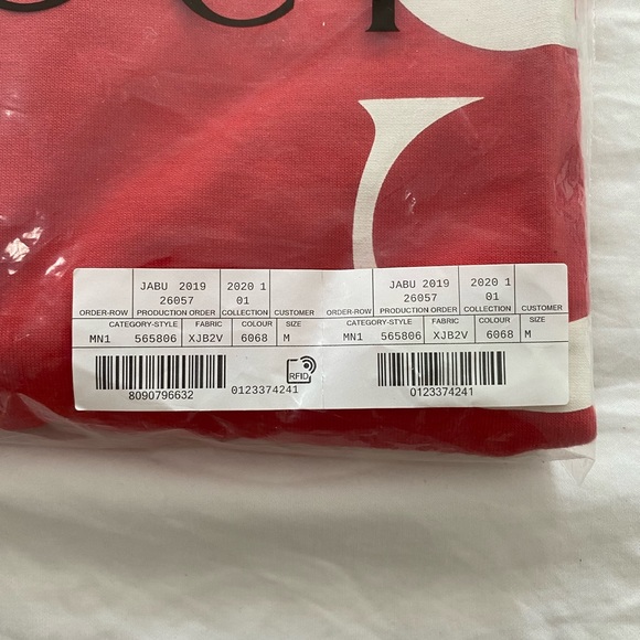Gucci Logo Tee T-Shirt In Red Size Medium - Picture 5 of 10
